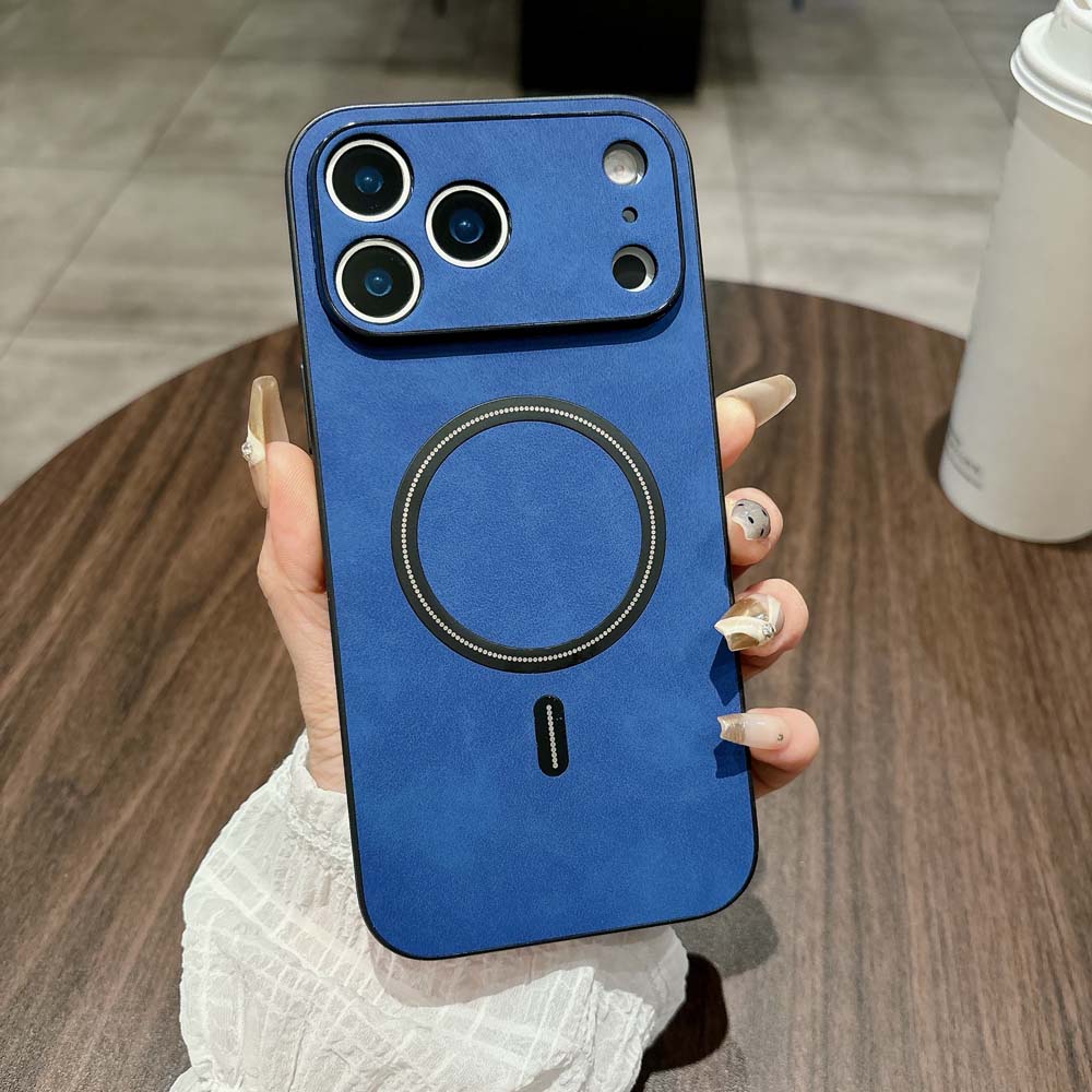 For Magsafe Leather Shockproof Phone Cases For 17 16 15 14 13 12 11 Pro Max 16e Plus Air Magnetic Wireless Charge Cover