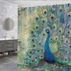 Elegant Peacock Design Waterproof Shower Curtain – Perfect for Adding a Touch of Nature's Beauty and Luxury To Your Bathroom