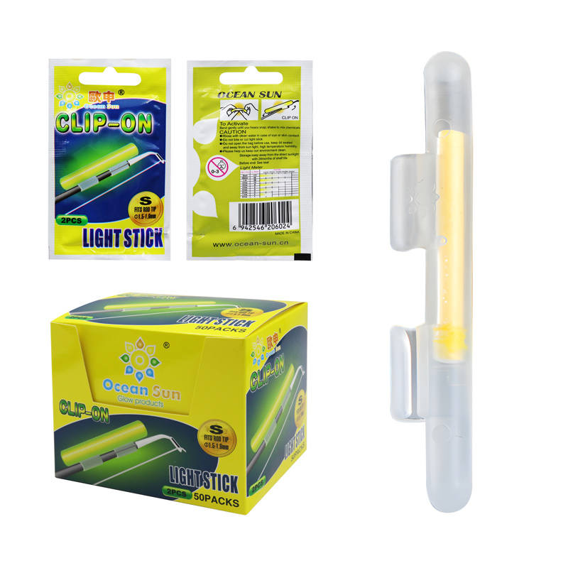 10 STÜCKE(5 Taschen) Fischerei Leuchtstäbe Leuchtende Fischerei Fluoreszierende Nachtfischerei Beleuchtungsstab Clip-On Dunkler Leuchtstab S M L XL
