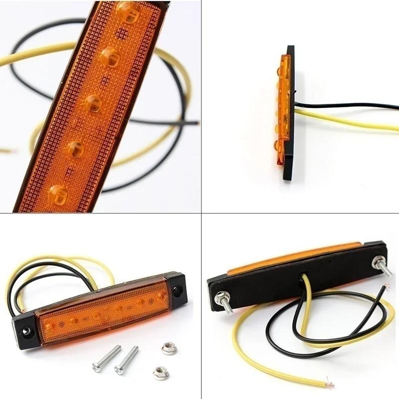 10PCS 12V-24V Led Side Marker Indicator Car Lights Front Rear for Trucks Cab RV Trailer Amber/Red/White/Green/Blue Dome Lights 6