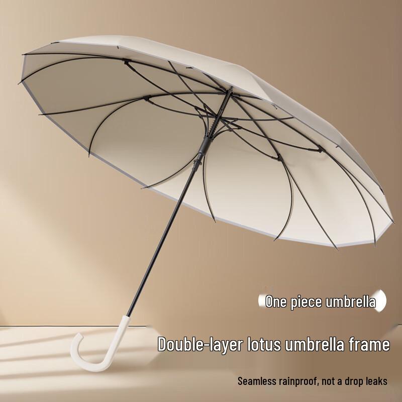 Heavy-Duty 16-Rib Long Handle Semi-Automatic Dual-Use Umbrella