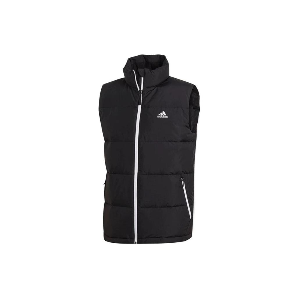 Adidas Logo Print Stand Collar Loose Warm Vest Unisex Vests Black GE9979