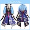 Costum Cosplay Kamisato Ayaka Genshin Impact Pentru Femei Cu Perucă Evantai Și Saboți