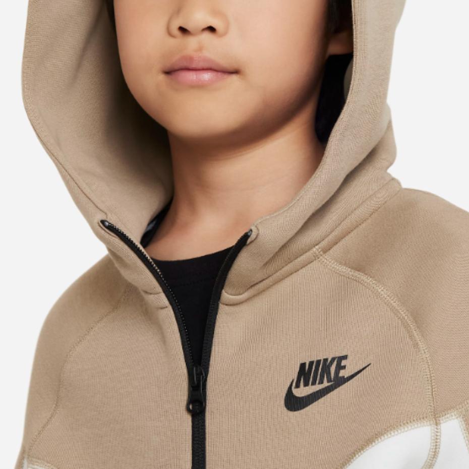 New Nike Sweatshirt Sportswear Tech Fleece Khaki Kids' FD3285-121