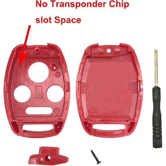 2 Pack Key Fob Shell Case Fit for Honda Accord Civic EX Pilot Keyless Entry Remote Key Housing Replacement with Free Screwdriver Casing Only (1 Black