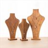 Hanging Shelf Necklace Display Stand Walnut Wood Mannequin Necklace Display Rack Jewelry Rack