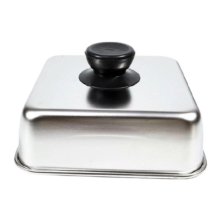 Square Basting Cover Stainless Steel Cheese Melting Dome Steaming Cover Lid Griddle Grill Accessory for Flat Teppanyaki