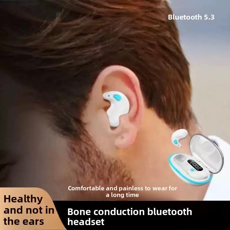 Auricolari Wireless Trasparenti, Batteria a Lunga Durata, Cuffie con Display Digitale Intelligente, Luce Respiratoria Cool, Indossabili Senza Dolore per Lungo Tempo