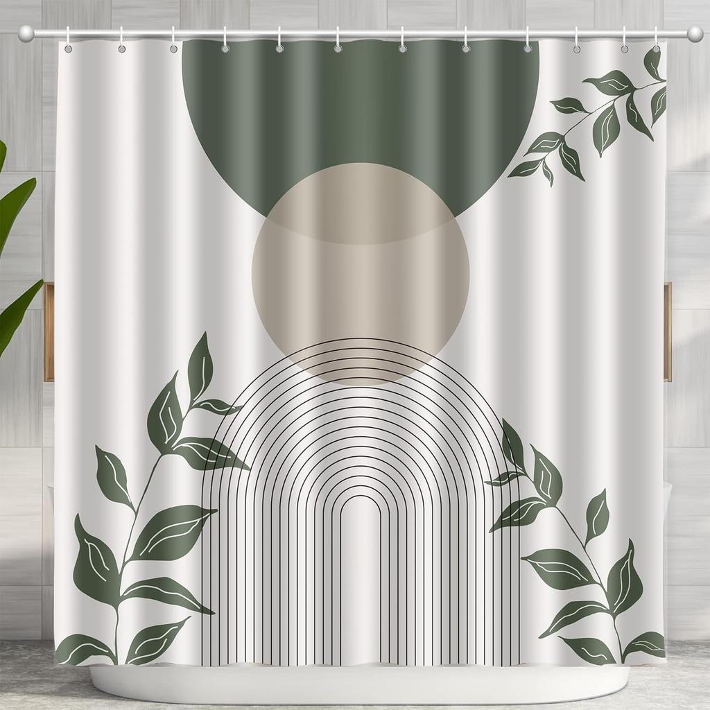 Merry Christmas And Happy New Year Shower Curtain,Santa Claus Elk Snowman Home Bathroom Decor, Bath Curtain With 12 Hooks