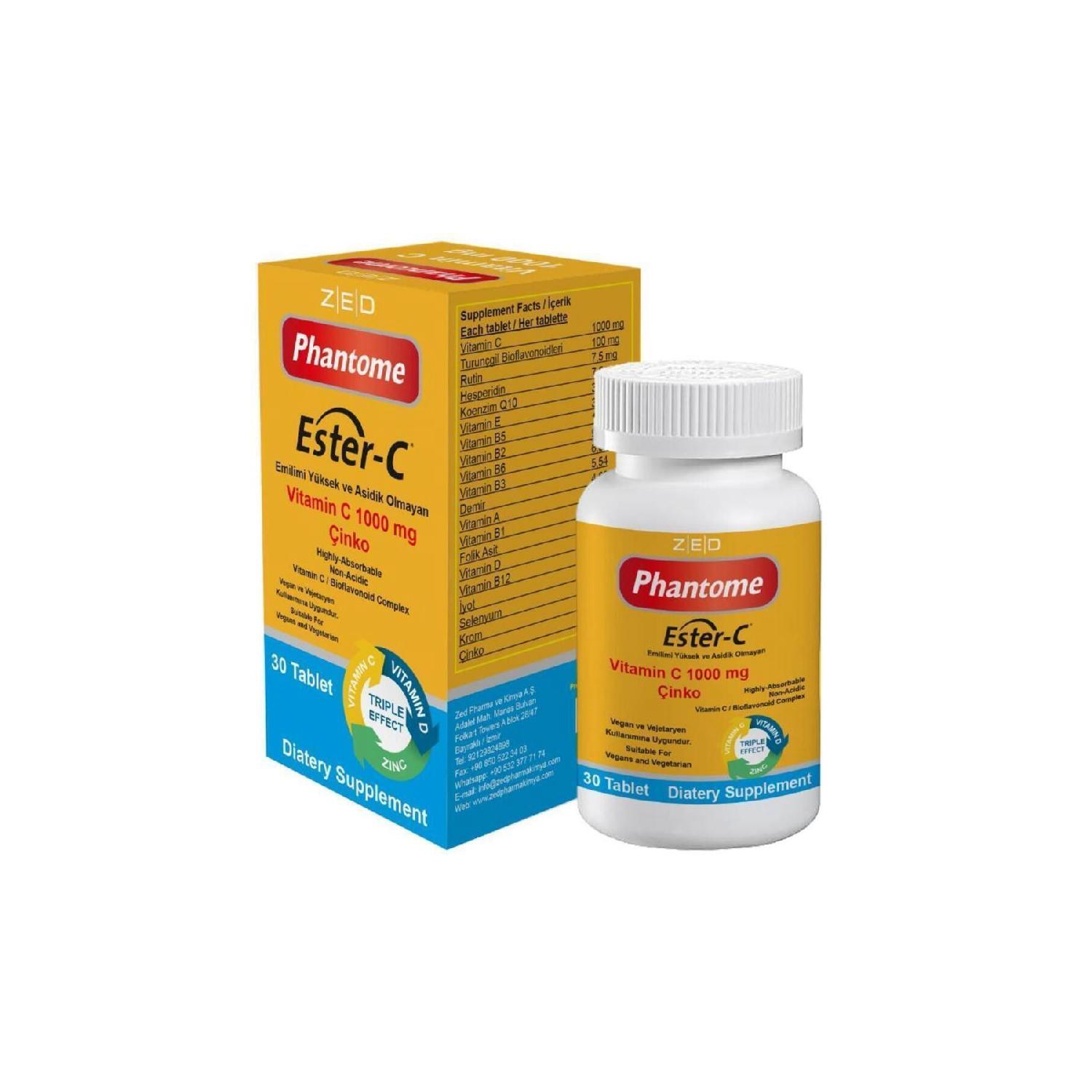 

Ester-c Vitamin C 1000 Mg, Zinc, Vitamin D, Multivitamin Complex 30 Tablet
