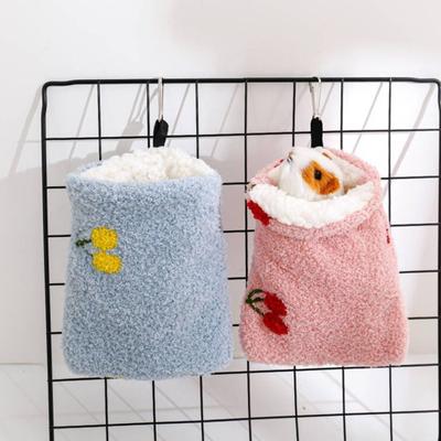 Hamster Sleep Pouch Hangable Windproof Bite Resistant Load-bearing Rest Embroidery Easy Access Hamster Sleeping Bag Pet Cage