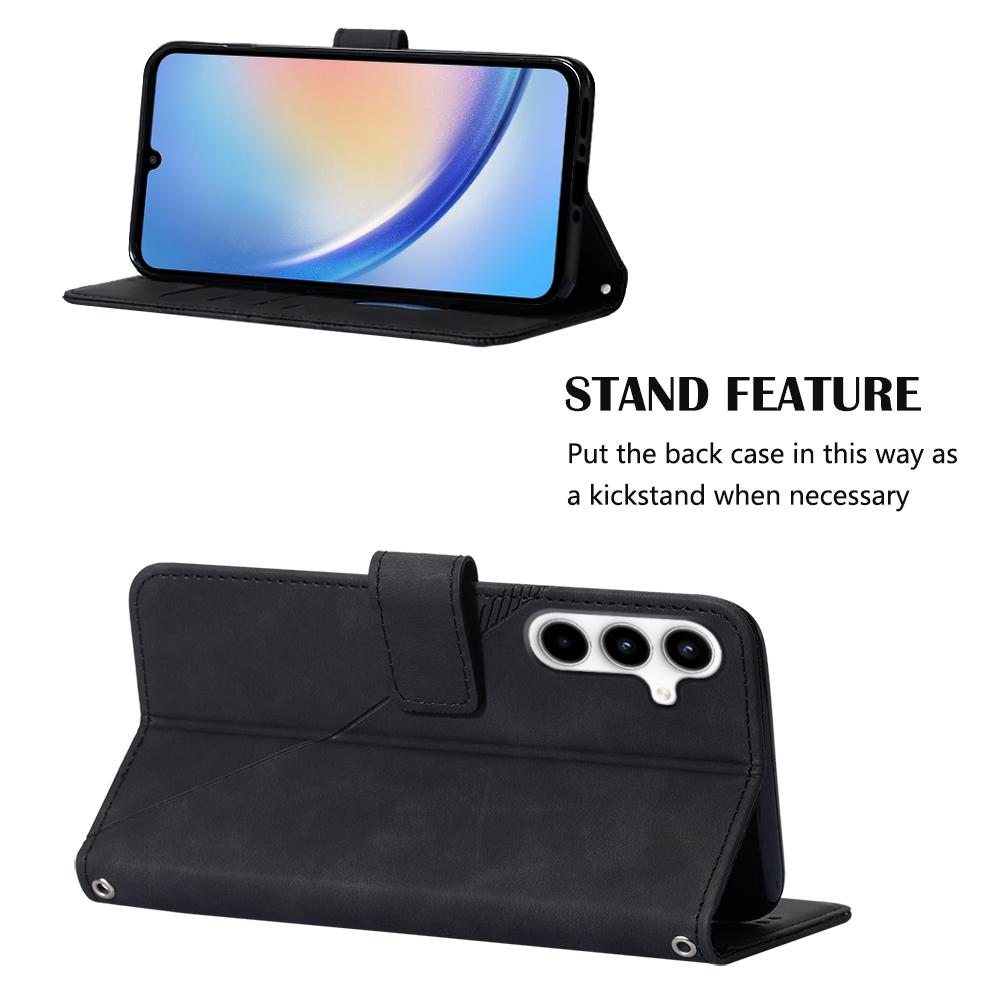 For Samsung Galaxy A35 5G Leather Case with Hand Strap Wallet Stand Phone Cover