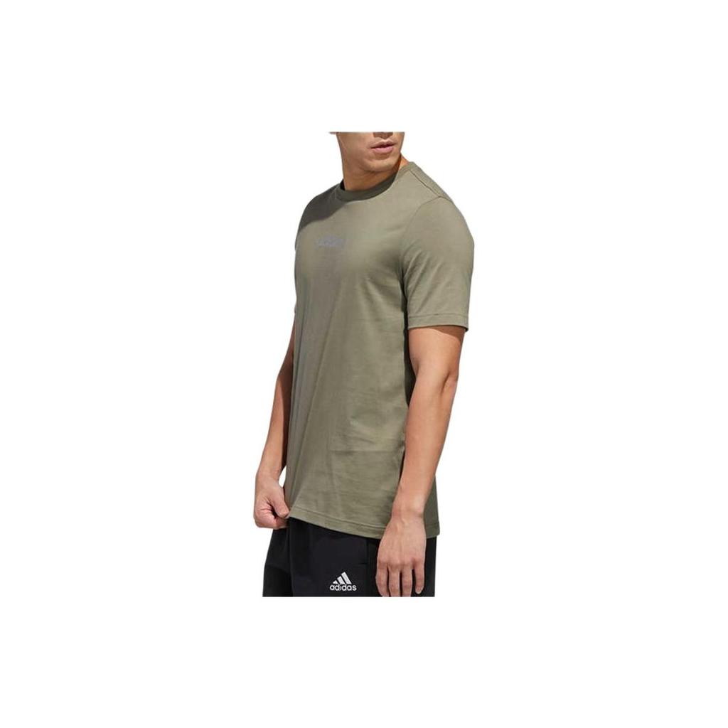 adidas Essentials Big Logo T-Shirt Men Tops Trace-Green GD5461