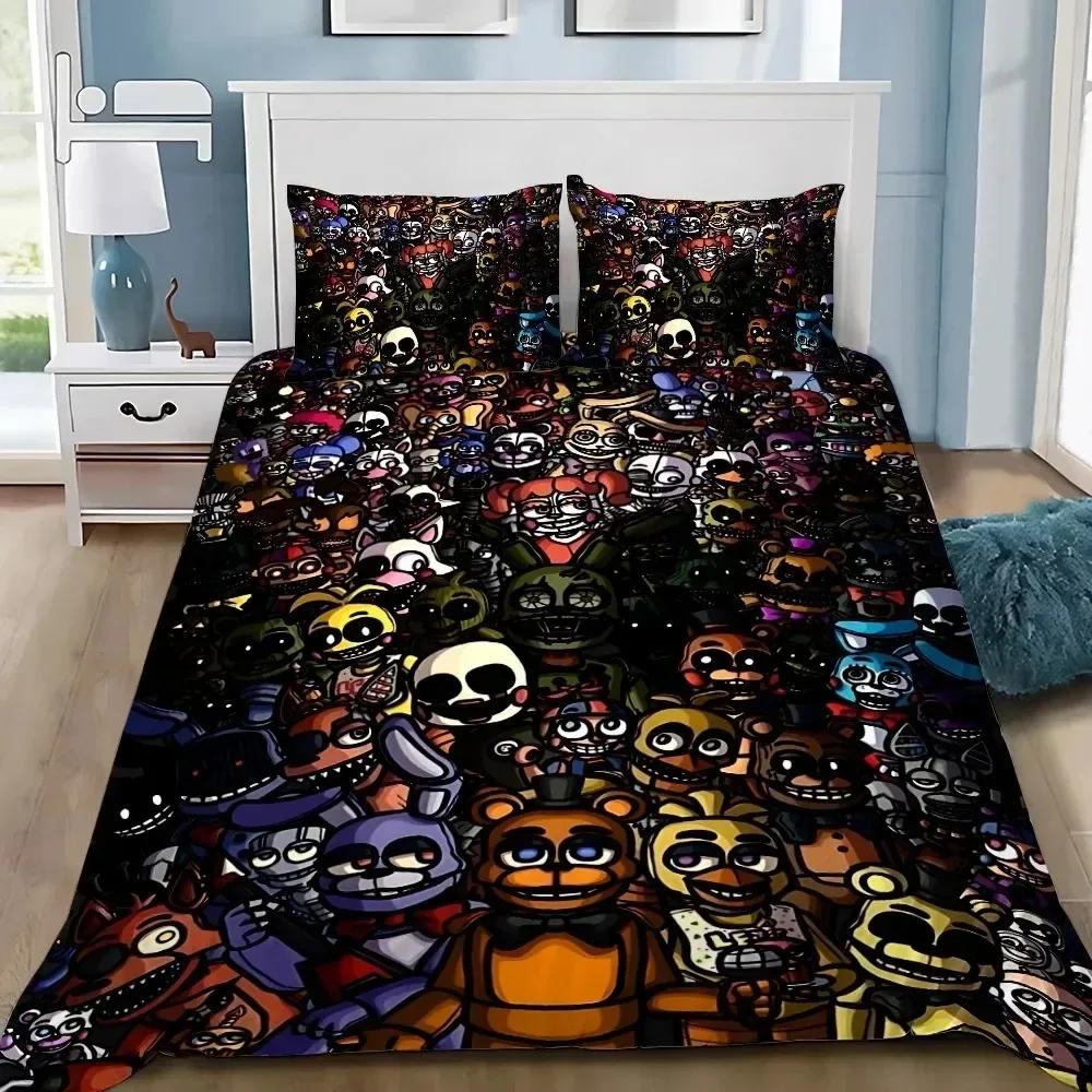 3D Print Freddy F-FNAF Bedding Set Five Nights Duvet Cover Set With Pillowcase 3pcs Comforter Cover Bedroom Decor