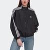 Adidas Originals Trefoil Track Jacket With Stripe Print And Zip-Up Stand Collar Women Tops Black HM2152