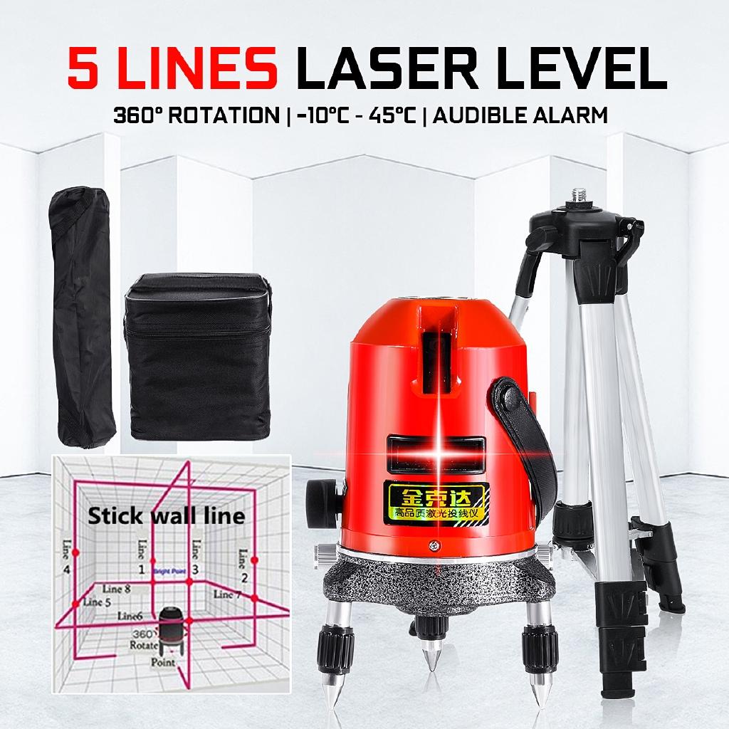 AC 220v 5 Linii 6 Punktów 4V1H Linia Krzyżowa Czerwony Wstrząsoodporny Automatyczny Samopoziomujący Poziomnica Laserowa Miernik Zestaw Wysoka Jakość