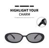 2PCS Plastic Small Frame Oval Classic Decorative Fashion Sunglasses For Outdoor Travel Driving Seaside Holidays