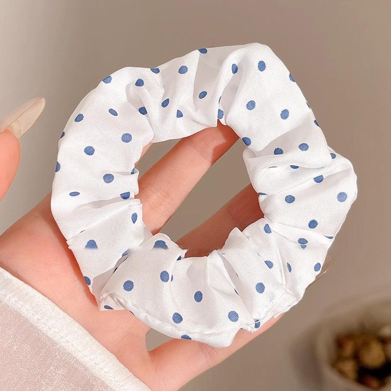 

Korean Style Blue Sea Salt Scrunchie for Kids - Sweet Flower Bun Hair Tie