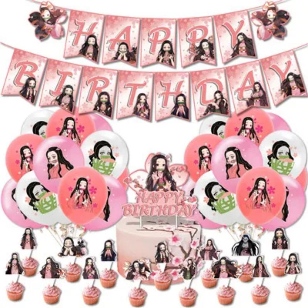 Anime Dämon Geburtstagsparty Dekoration Einweg-Geschirr Teller Tischdecke Becher Serviette Babyparty Kinder Partygeschenke Zubehör