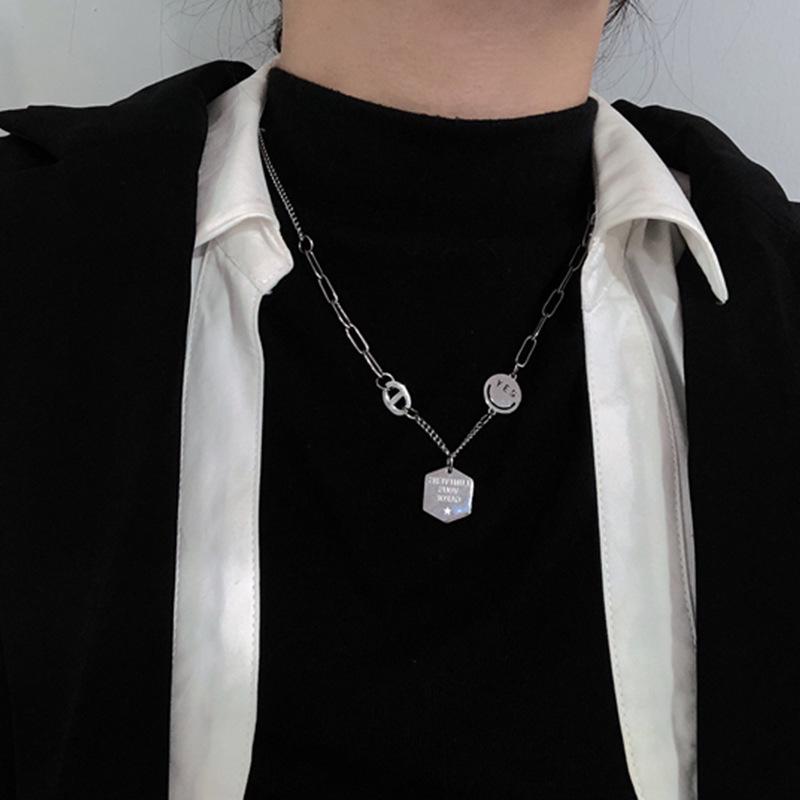 Women's Light Luxury Washable Titanium Steel Hip Hop Clavicle Necklace - Trendy Cold Style Sweater Chain Accessories