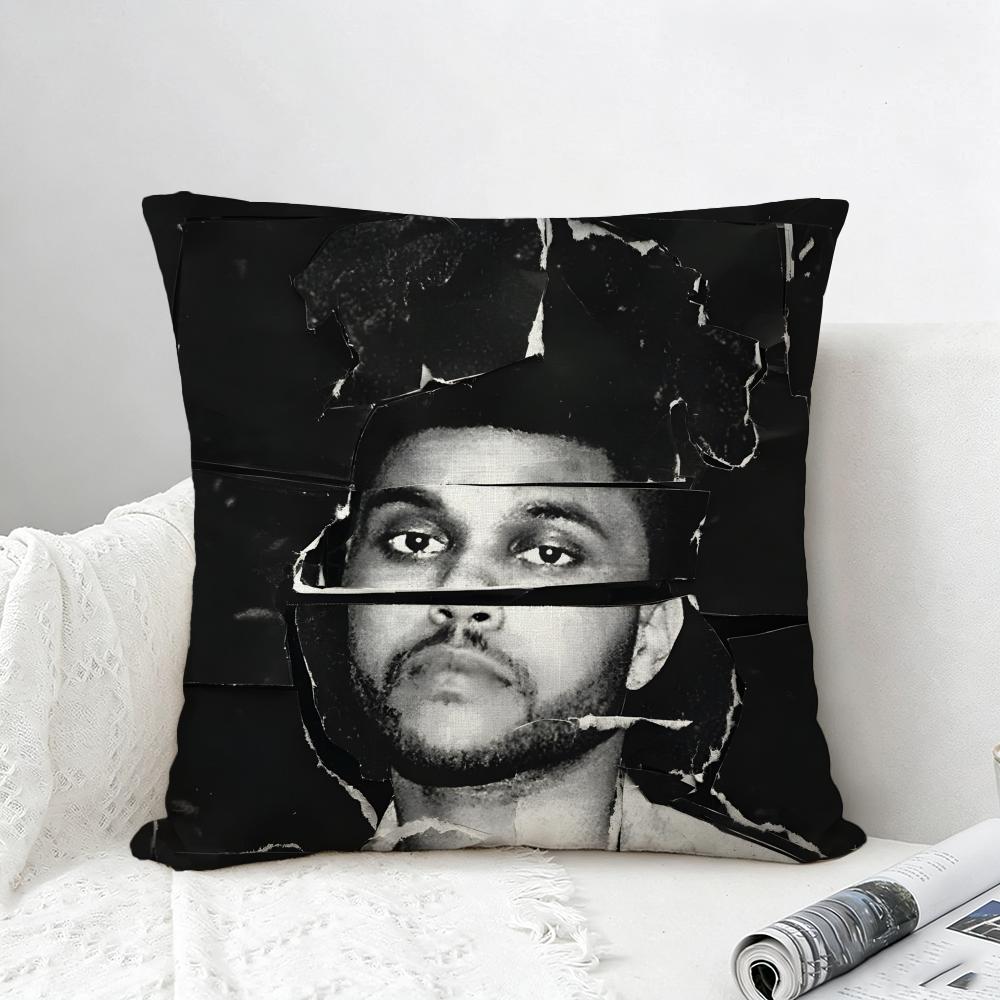 Singer The Weeknd Cushion Cover Natural Linen Pillowcase Set AllinOne Decor for Sofa Bedroom Chair