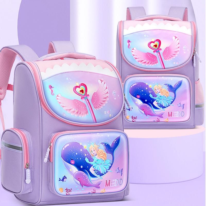 New 1-5 Grade School Bags Cartoon 3D Unicorn Girls Sweet Kids School Backpacks Boys Lightweight Waterproof Primary Schoolbags