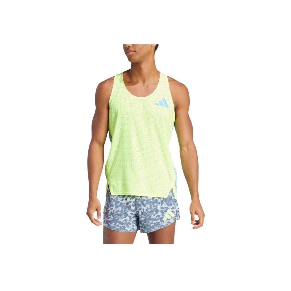 adidas Road To Records Slim Fit Atmungsaktives Ärmelloses Tanktop Herren Tops Grün IT8859