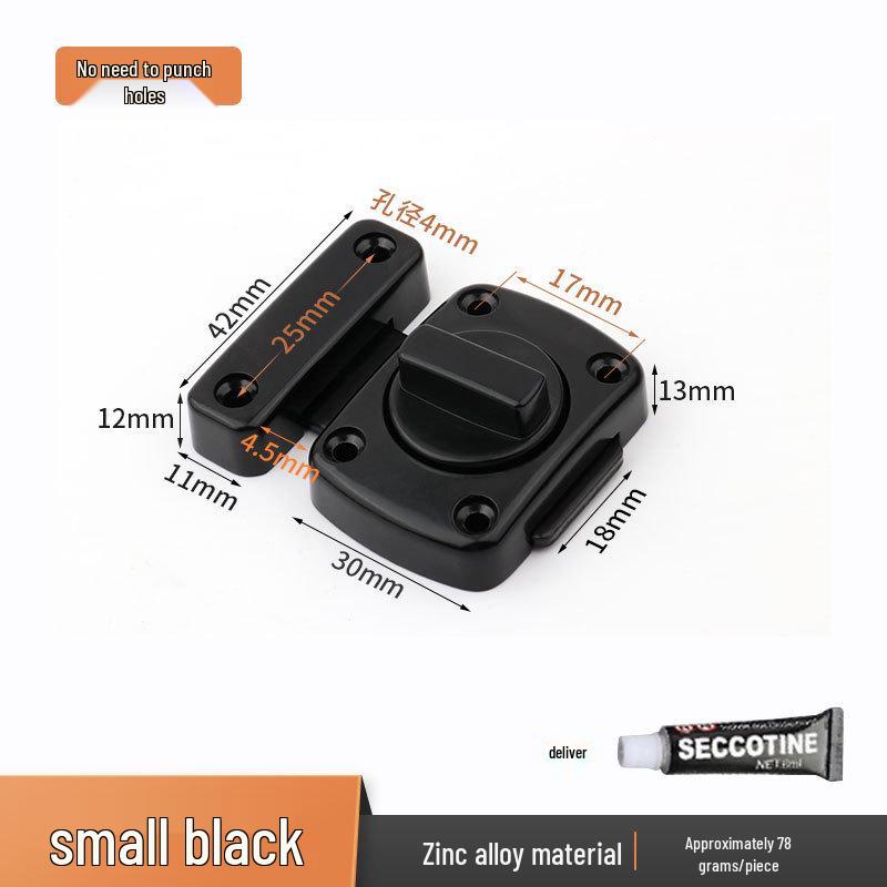 Zinc Alloy Anti-theft Sliding Door Lock with Rotating Bolt