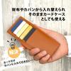 Dom Teporna Slim Leather Inner Card Case for Long Wallets, Compact and Compact, Brown, Made of Cowhide Leather