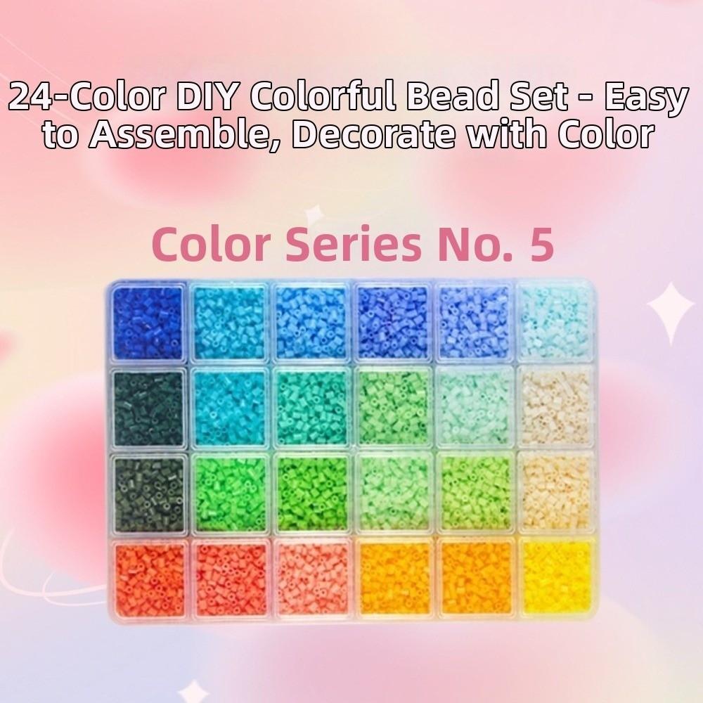 2.6mm Perler Hama Beads Kit DIY Make Puzzle Premium Small Bean Hama Beads Box Handmade Crafts Decor 24Colors Melting Beads Kits