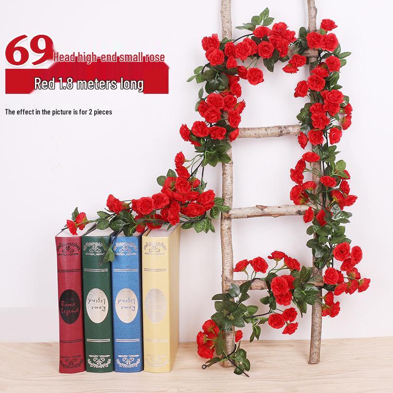 Künstliche Kirschblütenranke - Seidenblume mit 45 Rosenknospen zur Decken- oder Wandhängedekoration