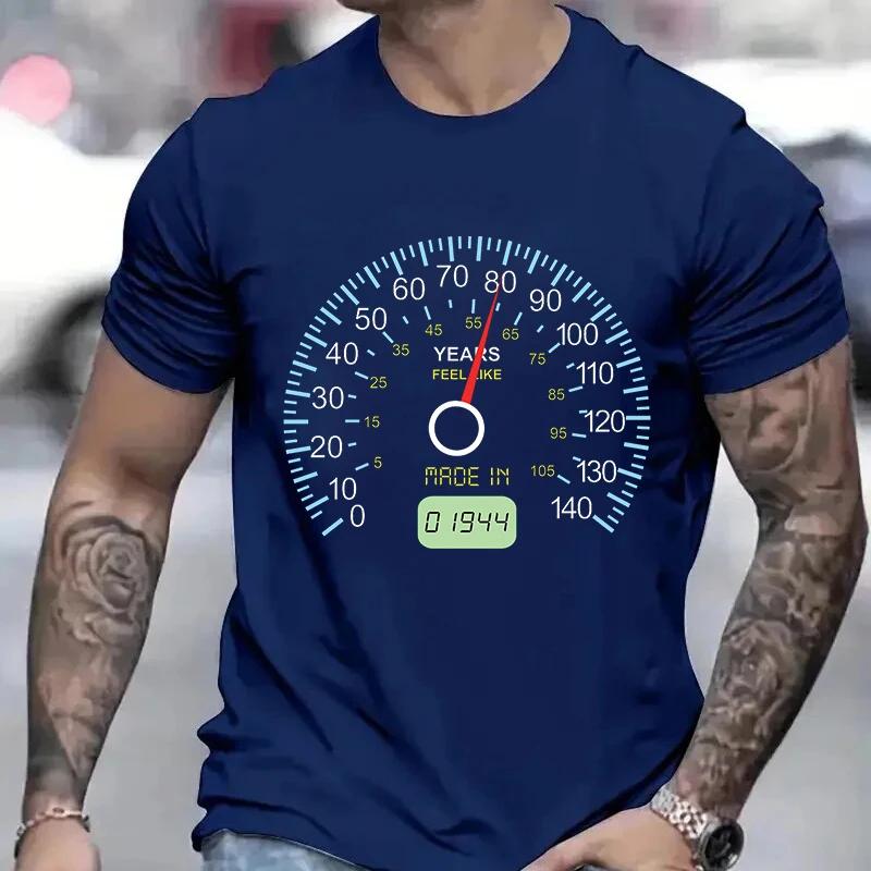 Clothes for Men Mens 40th Birthday T-Shirt 21st/30th/50th/60th/70th/80th Speedometer Tshirts 40th Speedometer Born In 1984 Gift