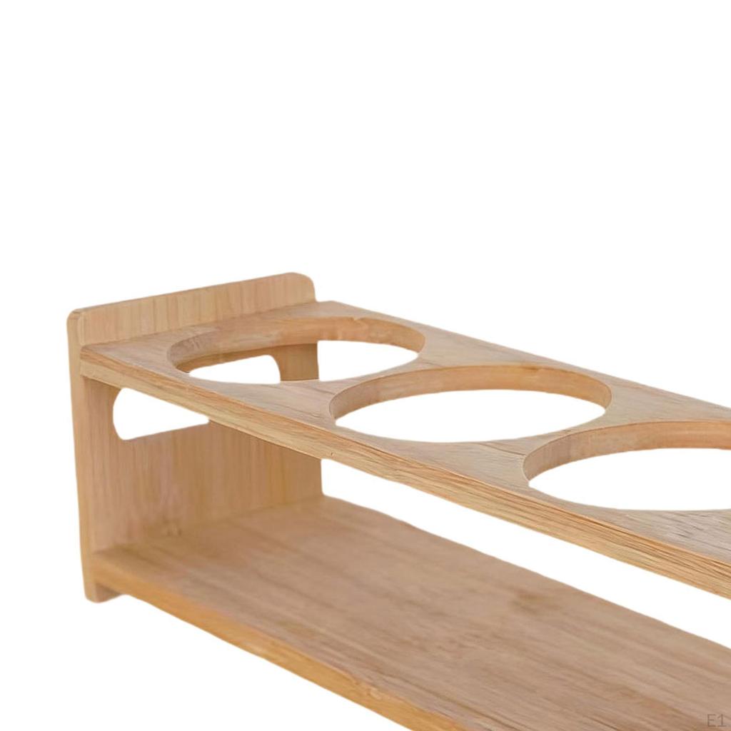 Oil Bottle Rack Dispenser Shelf, Seasoning Organizer Storage Wooden Kitchen Shelf