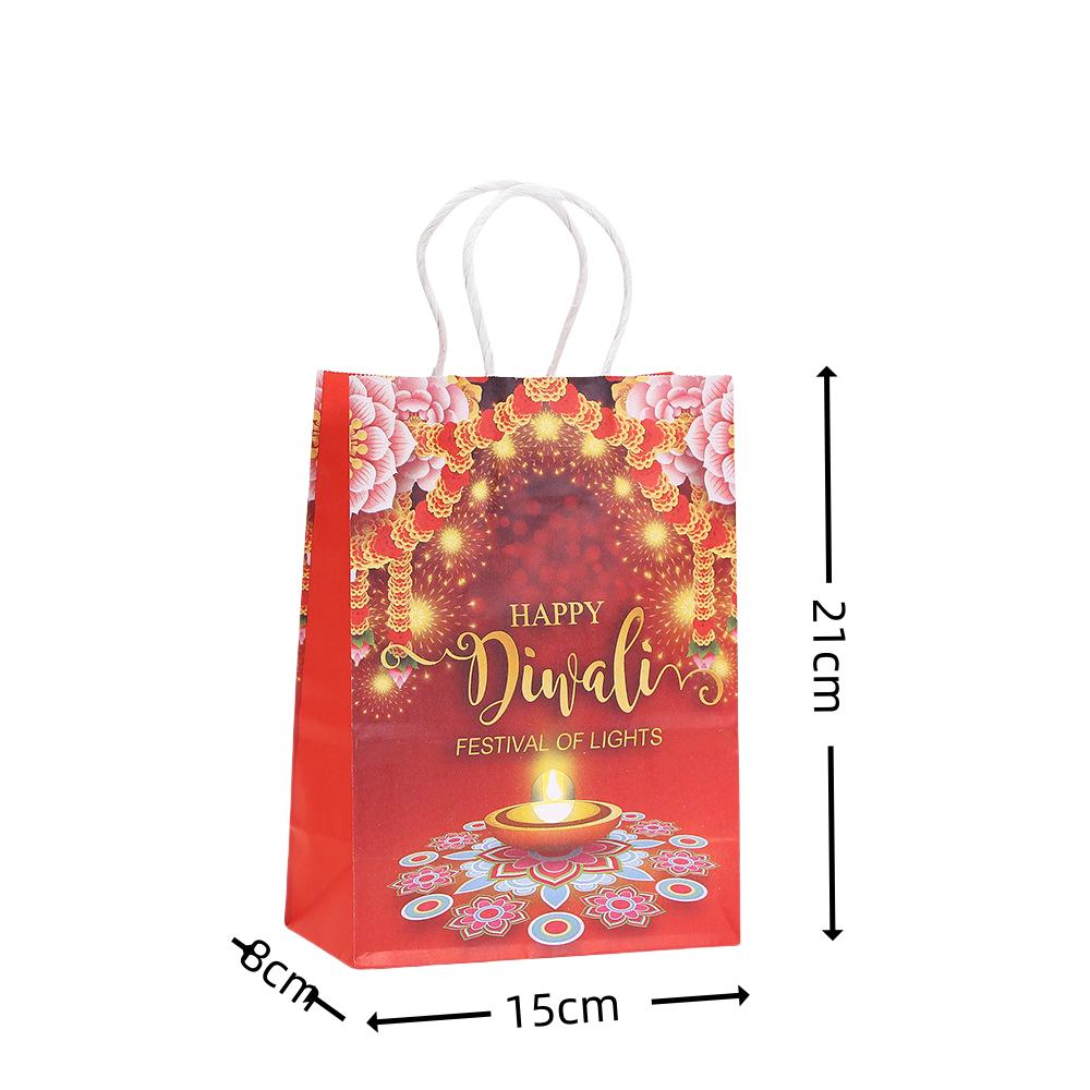 StoBag Diwali Theme Gift Wrapping Bags for Sweets Luxury Designer Bags Festival of Lights Reusable Packaging Birthday Treat
