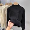 Women's Winter Semi High Neck One-piece Velvet Base Sweater with Added Velvet and Thick Thickness Inner Layer