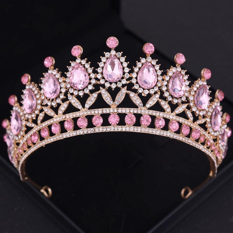 Baroque Crystal Crown Tiara Headband For Women Rhinestone Prom Diadem Crown Bridal Wedding Hair Accessories Jewelry Crown Tiara
