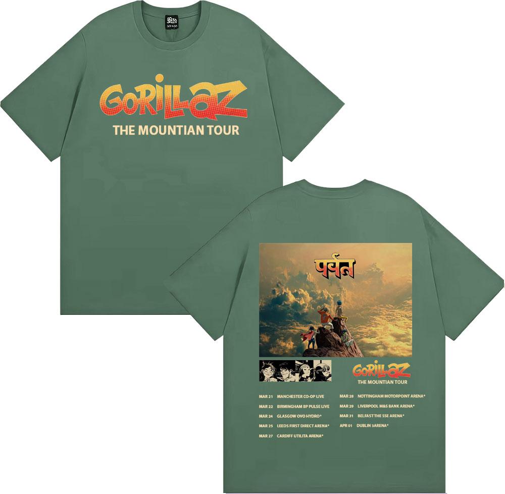 

Gorillaz Band Tour 2026 The Mountian T Shirts Men Women Harajuku Hip Hop Streetwear Tshirt 100 Cotton ONeck Oversized T Shirt 2XL