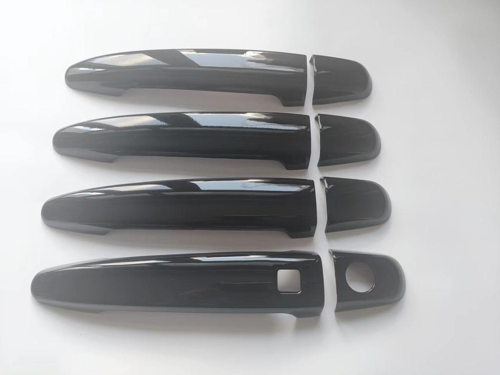 Carbon Fiber Pattern Door Handle Stickers for 2003-2008 Toyota WISH - Bright Black Door Bowl Decoration