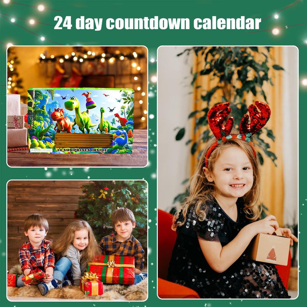 Christmas Advent Dinosaur Model Christmas Advent 24-Day Countdown Calendar Toy Car Party Favor For Boys Girls School Home Travel