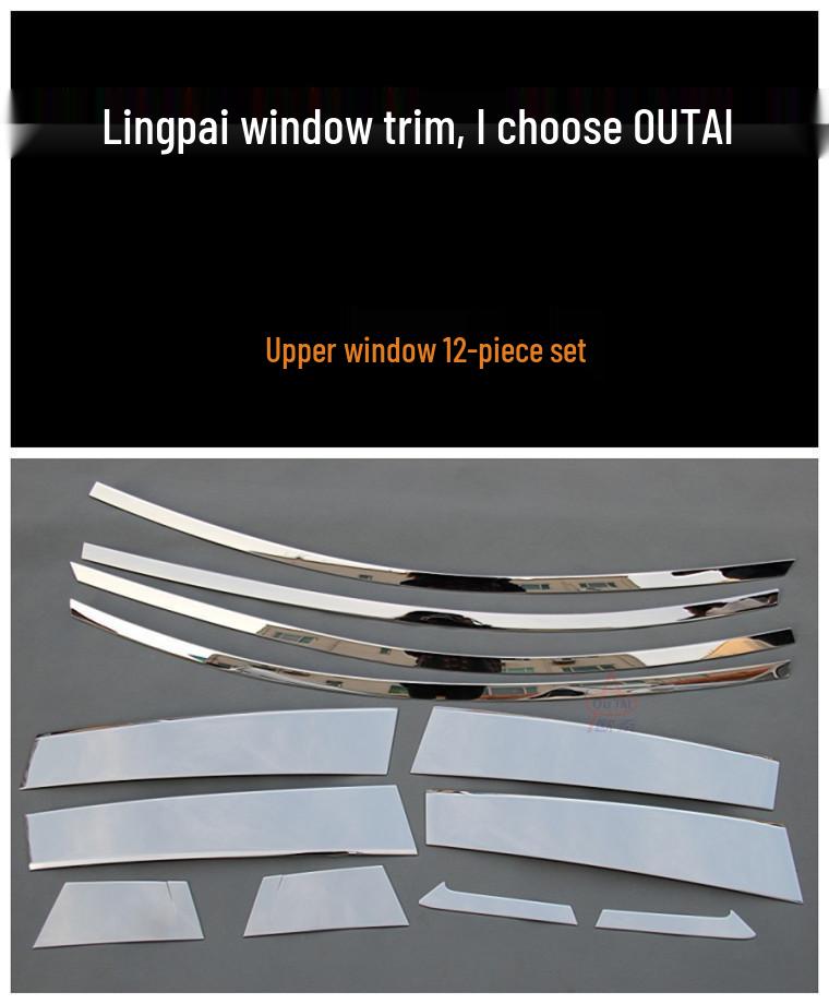 Otai Custom Window Trim for Honda Lingpai: Upper and Center Pillar Bright Strips