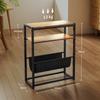 Narrow Side Table, End Table with 3-Tier Storage, V-Shaped Magazine Holder for Living Room, Bedroom, 43 X 18 X 56 Cm, Ru