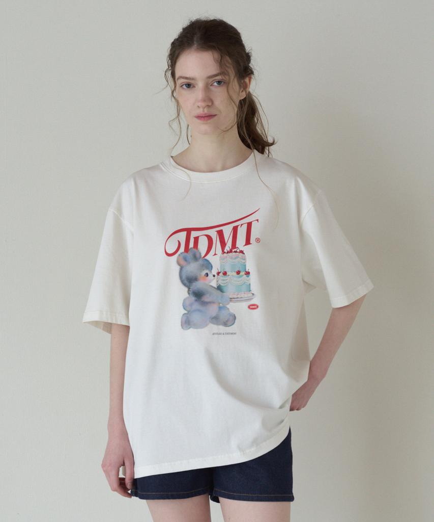 TTUDEMENT Cake Bear Tee_White