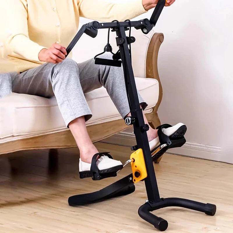 Indoor Mini Fitness Exercise Bike Treadmill Vertical Rehabilitation Bicycle Handrail Cycling Stepper Leg Pedal Trainer