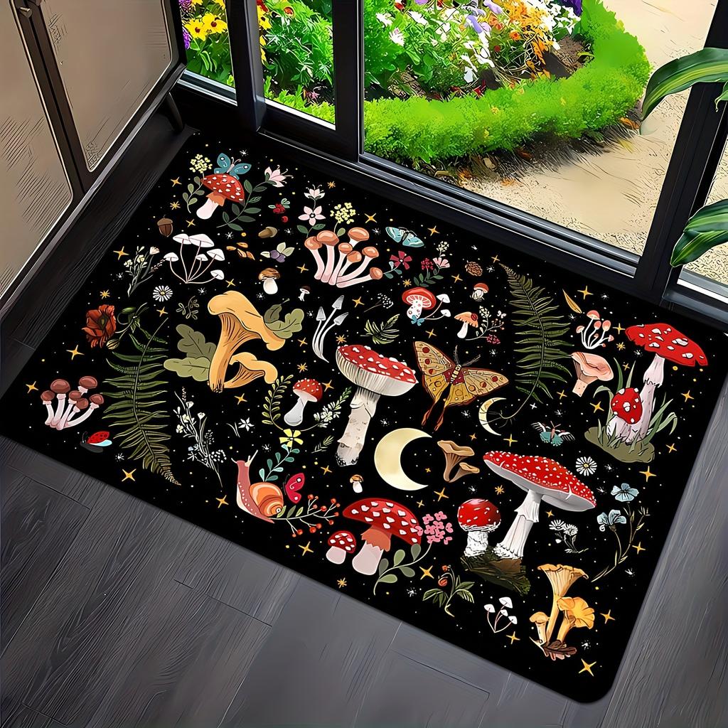 Mandala Floral Pattern Traditional Modern Bohemian Geometric Door Mat Decorative Elegant Carpet Rug for Entryway Home Decoration