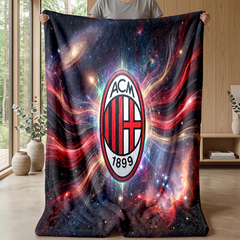 AC Milan Theme blanket Soft Flannel Blanket Plush Throw Blanket Cozy Sofa Bed Blanket for Home Decor