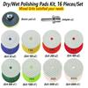 16 Packs Dry Diamond Polishing Pads Set, 4 Inch Dry/Wet Granite Bufffing Pad for Marble Quartz Concrete Stone Tiles - High Temperature Resistance