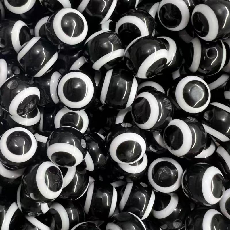 Resin Blue Evil Eye Beads - Striped Lure Fish Eye Stopper Beads for DIY Projects.