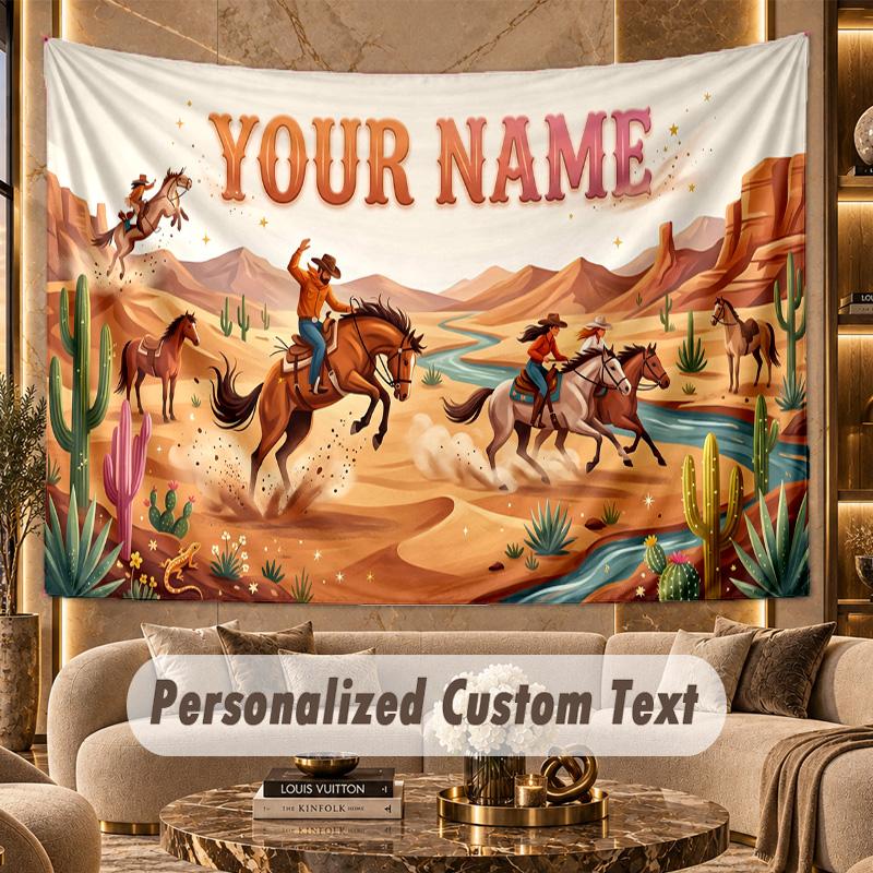 Mountain Landscape (68) Theme Personalized Tapestry Custom Name Text Wall Hanging Tapestry Home Background Decoration