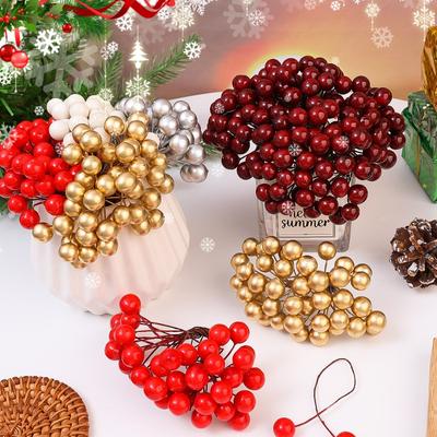 50/1PCS Künstliche Blume Weihnachten Berry Bacca für Haushalt Hochzeit Dekoration DIY Scrapbooking Dekorative Kranz Gefälschte Blumen
