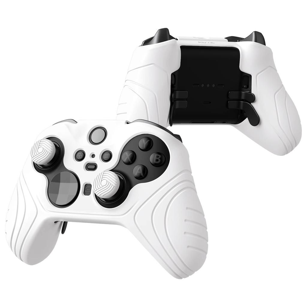 PlayVital Protective Cover for Xbox Elite Wireless Controller Series 2 Core, Includes Soft Rubber Skin and Thumbstick Cap Covers (White)